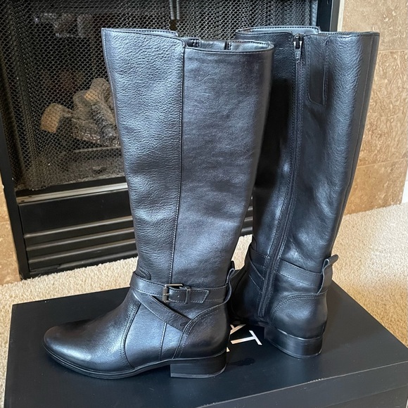 *NWT* Naturalizer Leather Knee High Riding Boots Comfortable Arch Supportive - Picture 1 of 10